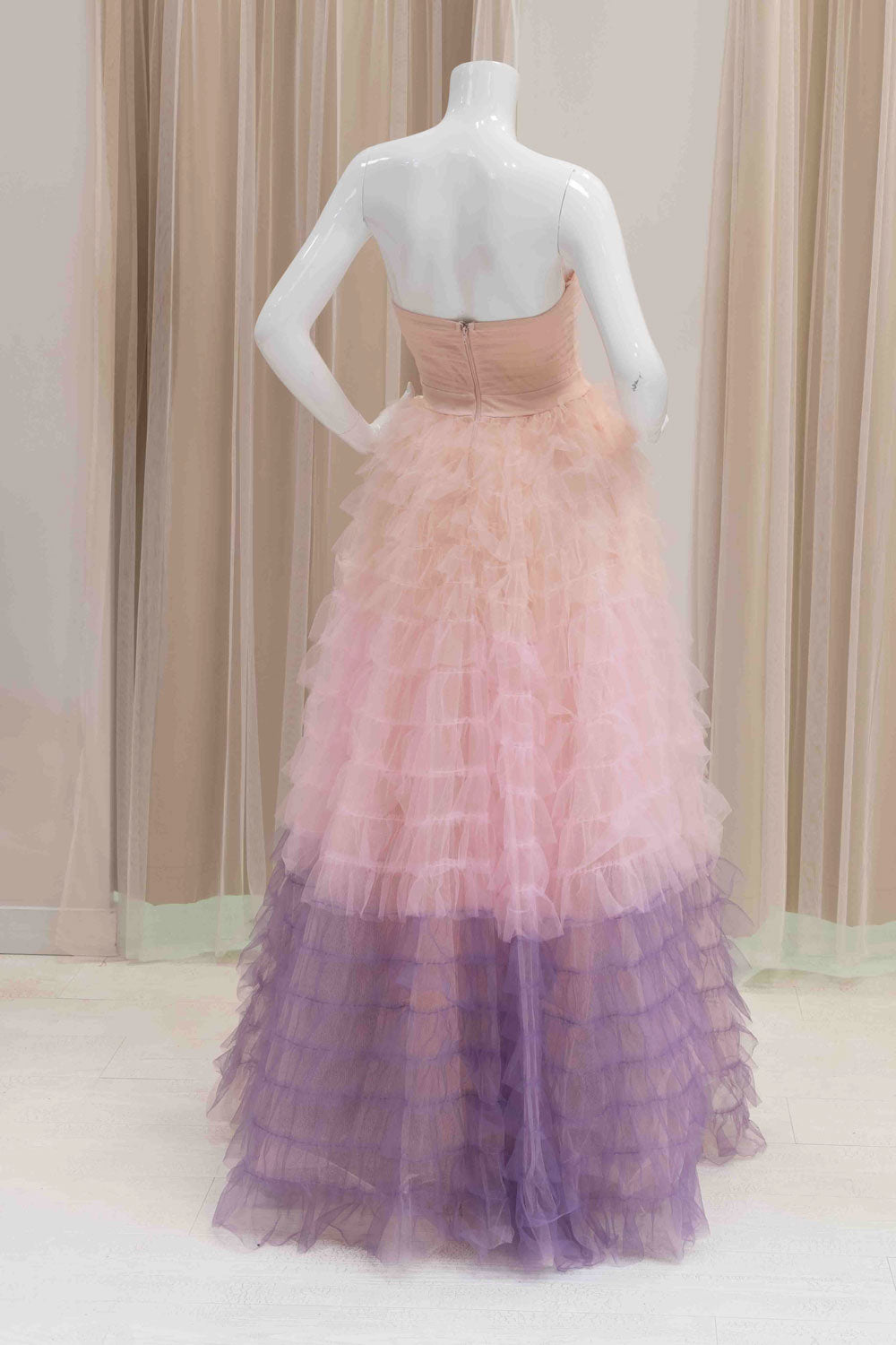 Ruffled Ombre Prom Dress