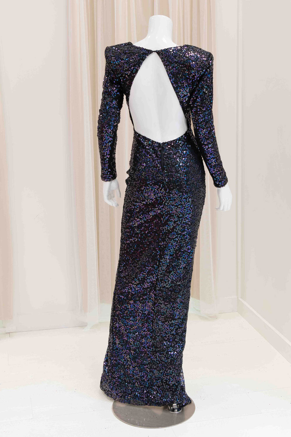 Avril Sequin Evening Gown in Black