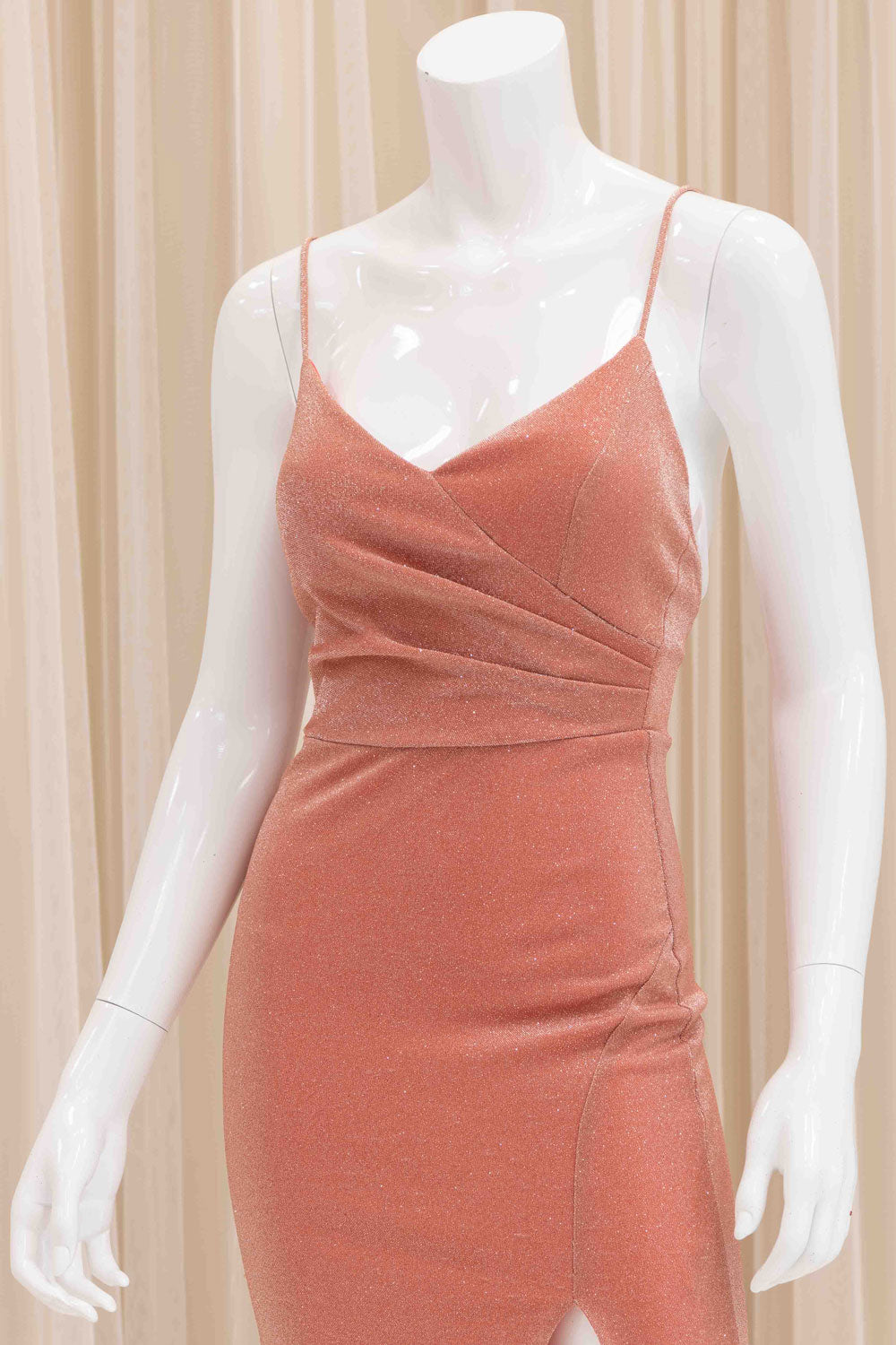 Cecilia Shimmer Evening Dress in Orange