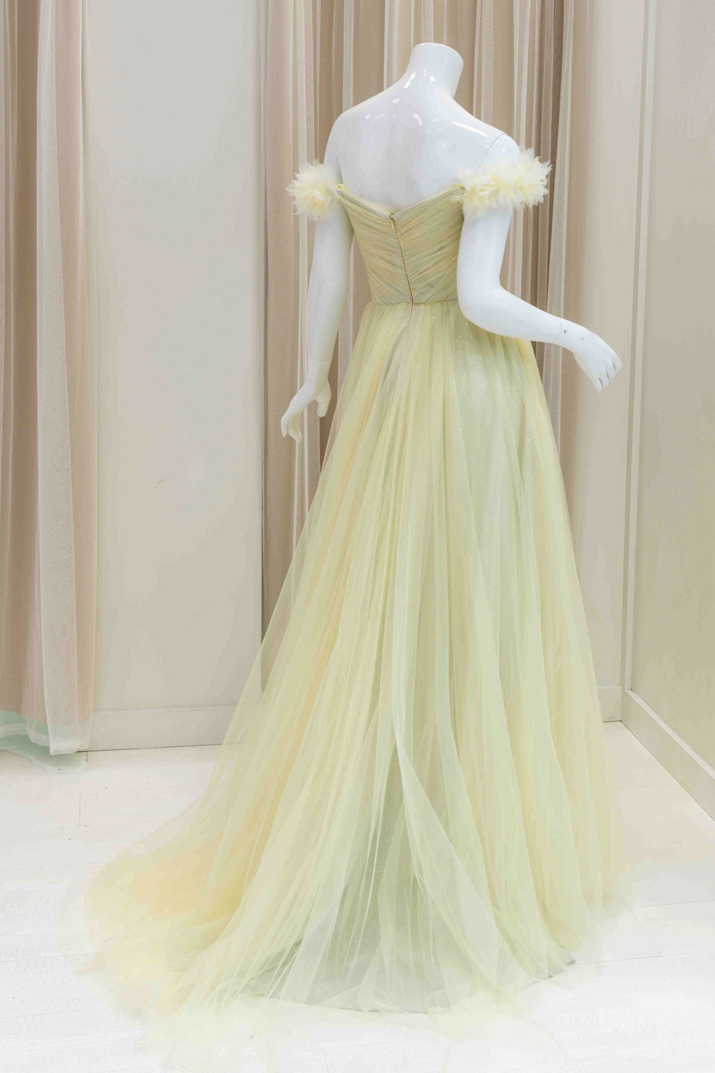 Farah Tulle Ball Gown in Yellow