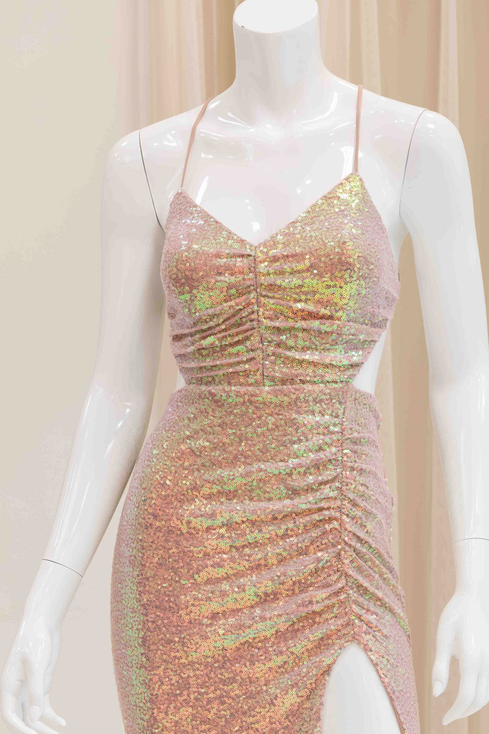 Gia Sequin Evening Gown in Pink