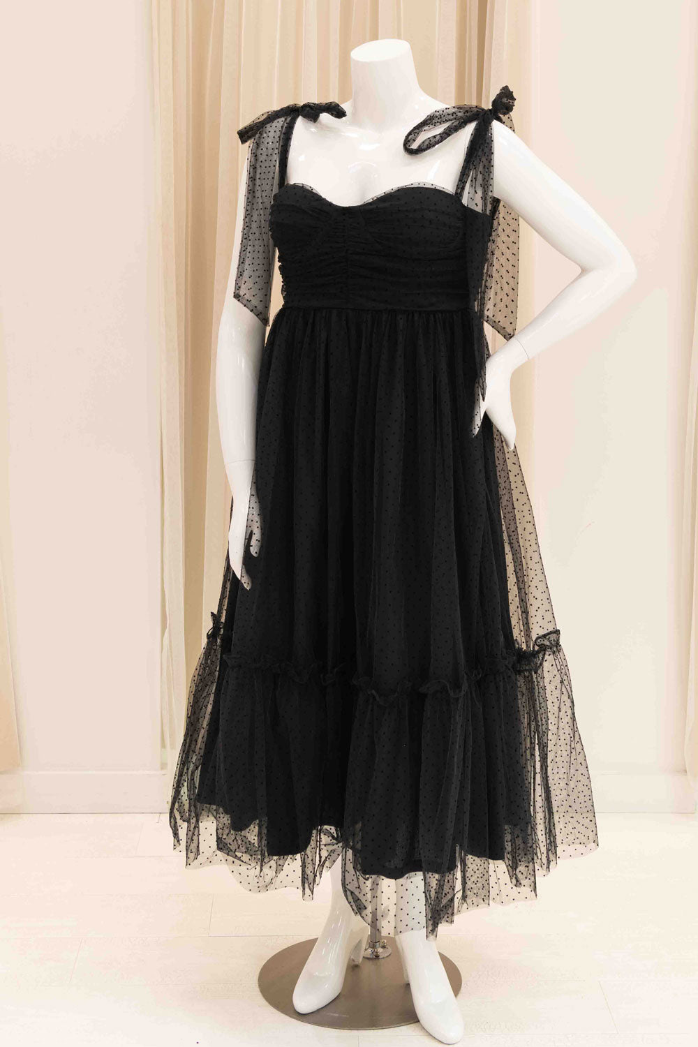 Black Tulle Bohemian Wedding Guest Dress