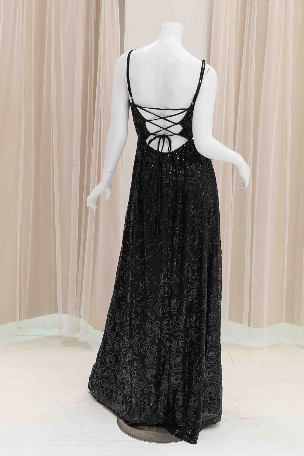 Sequin Summer Evening Dress in Black