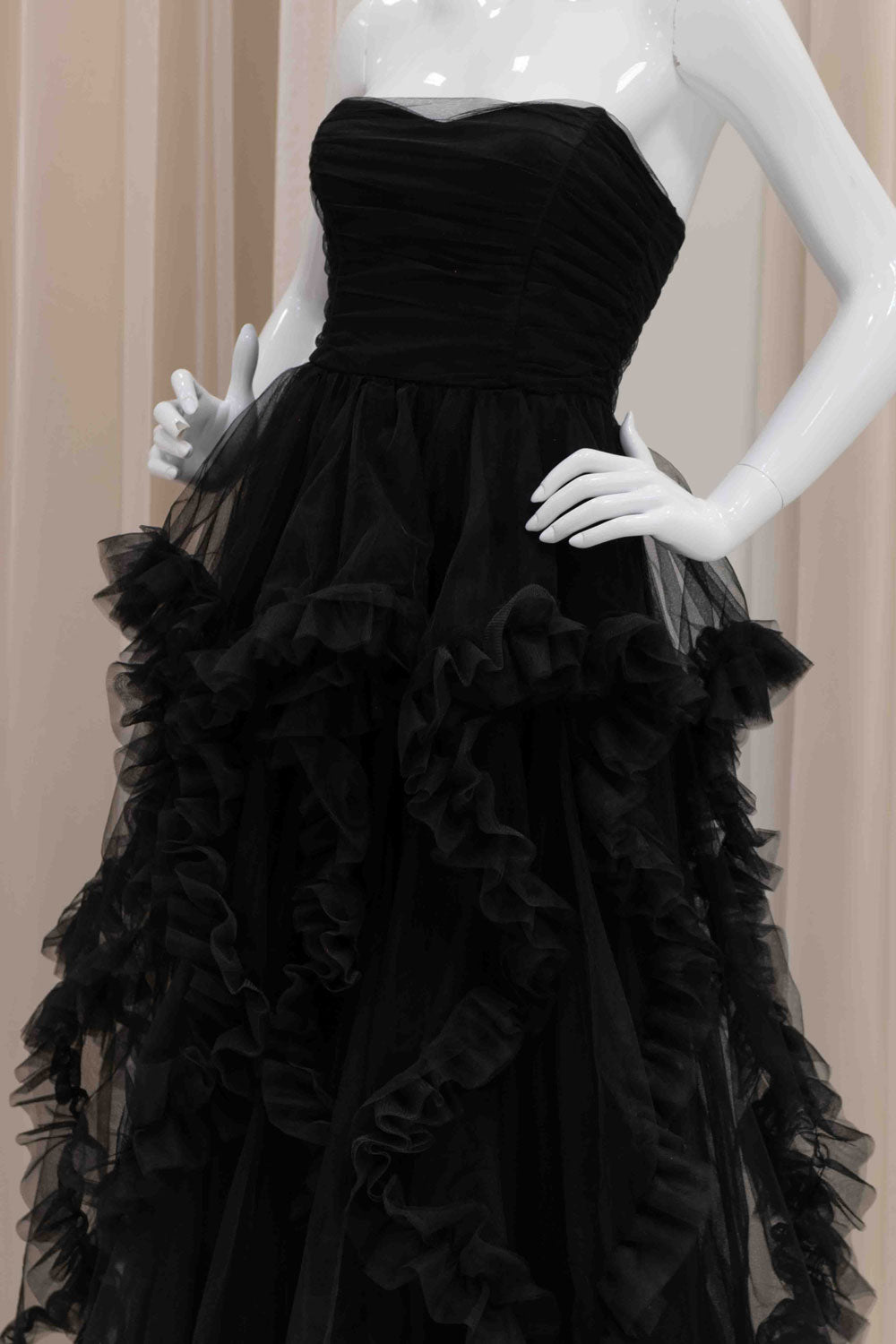 Tulle Strapless Evening Gown