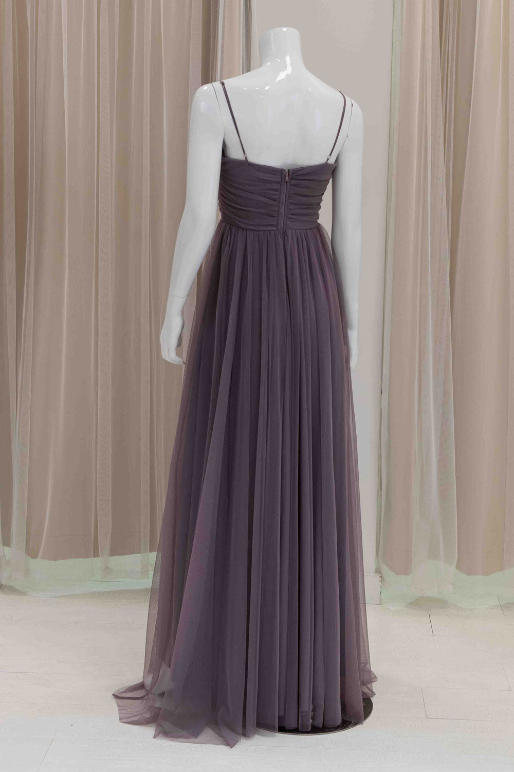 Simple Tulle Bridesmaids Dress in Dusty Lavender