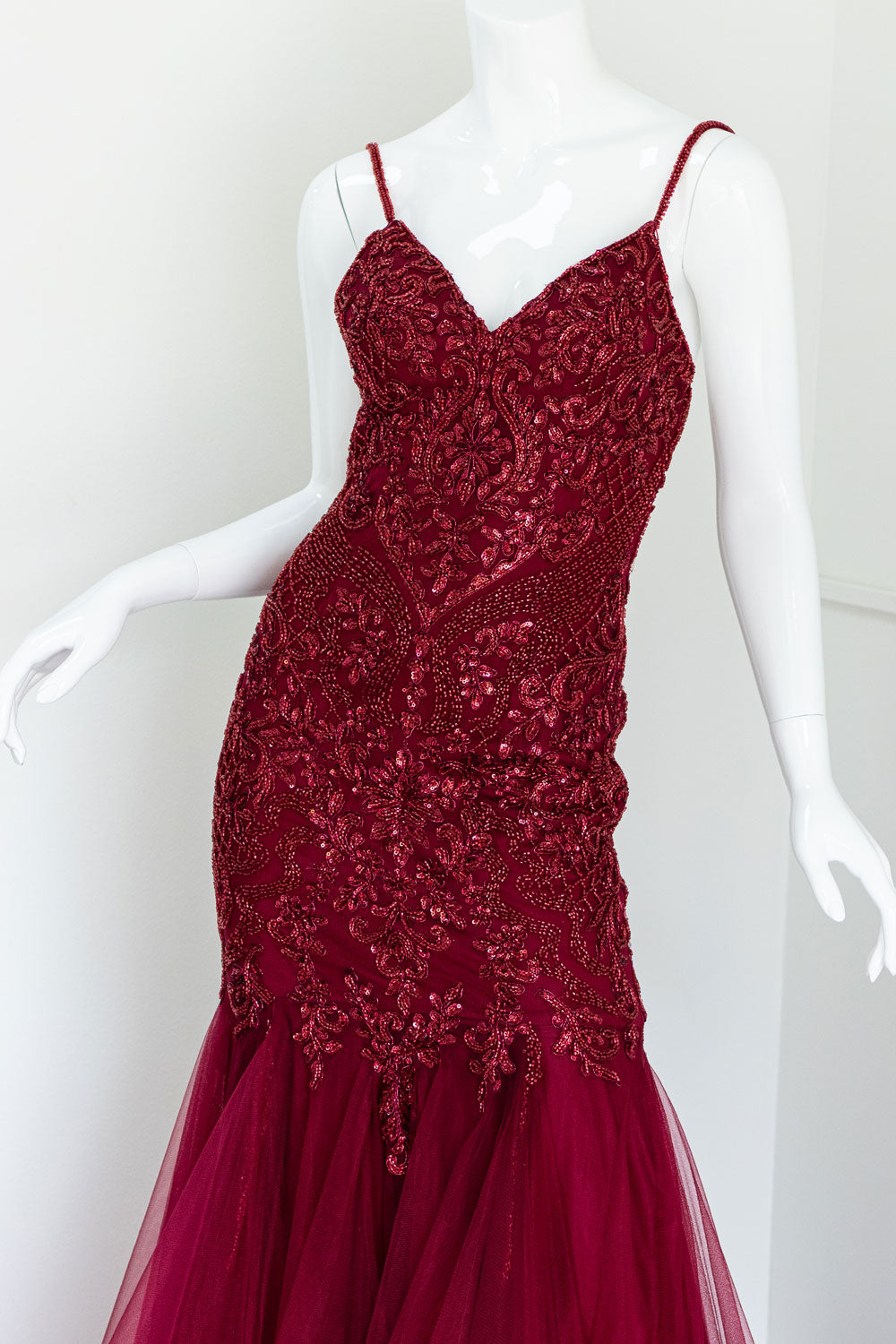 Mermaid Prom Dress in Burgundy
