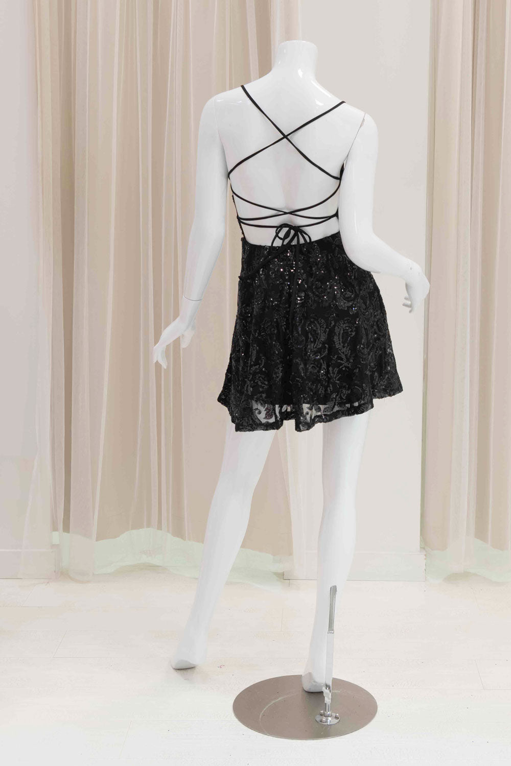 Cocktail Black Fit and Flare Dress 