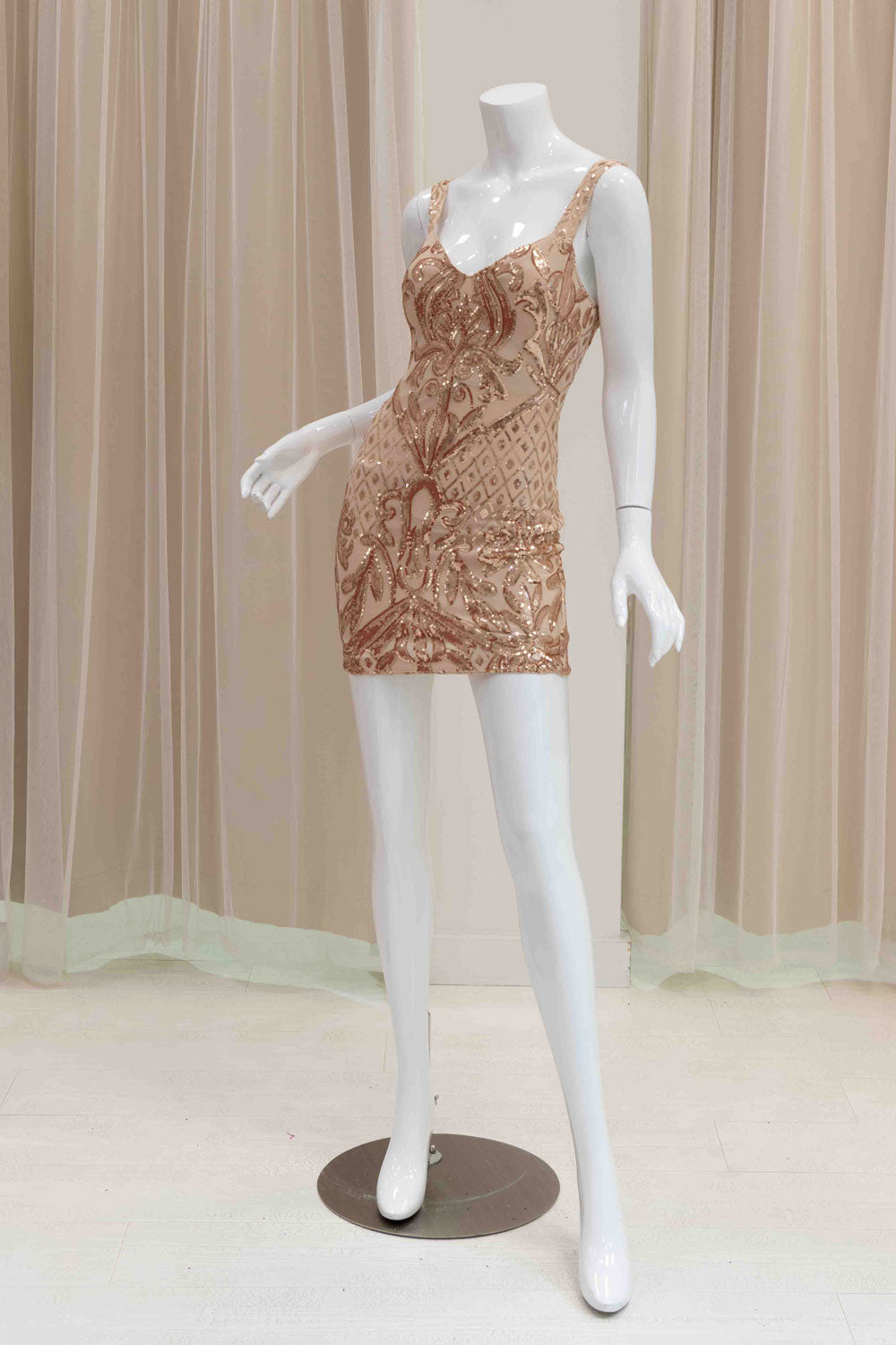 Rose Gold Mini Dress