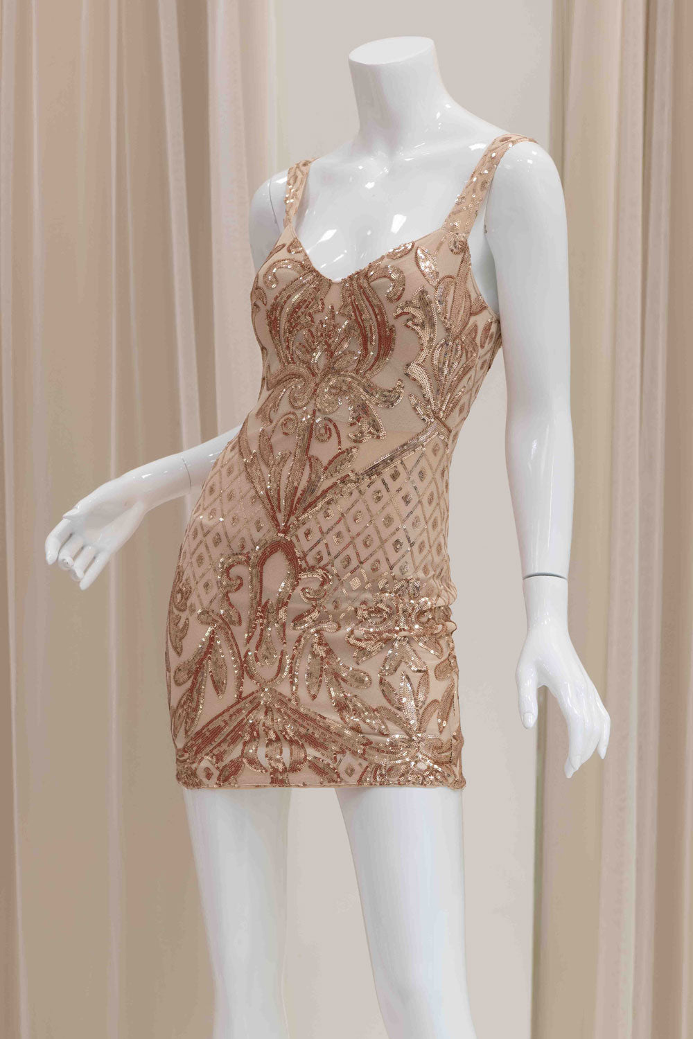 Rose Gold Mini Dress for Homecoming