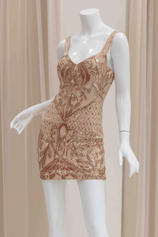 Rose Gold Mini Dress for Homecoming