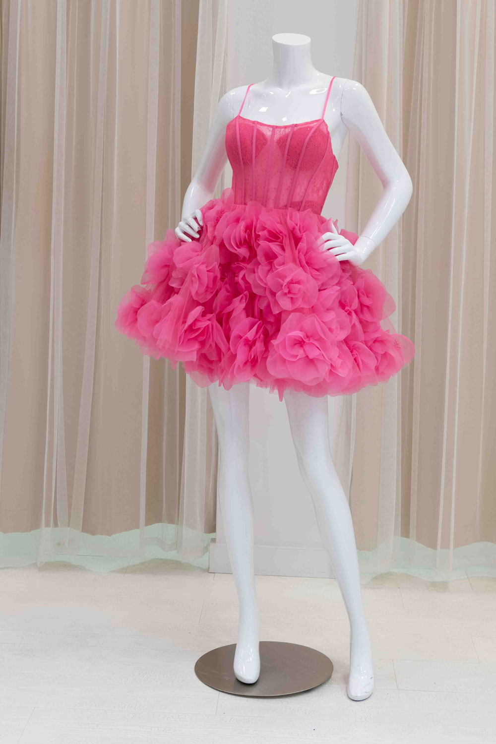 Unique Hot Pink Sweet 16 Dress