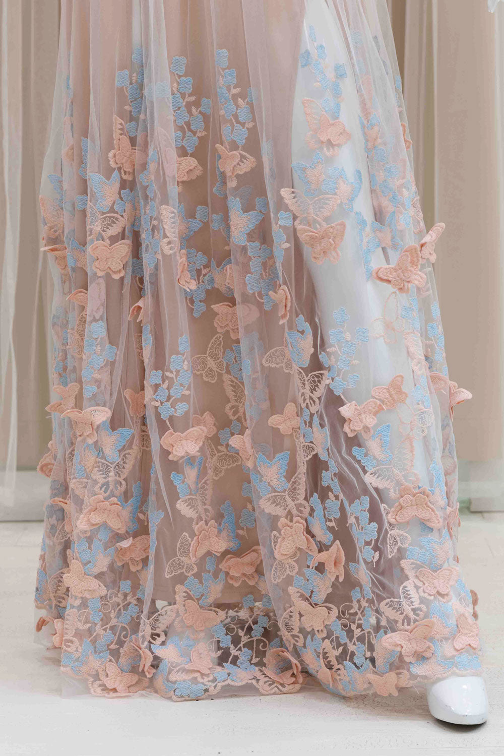 Bohemian Wedding Guest Dress in Nude