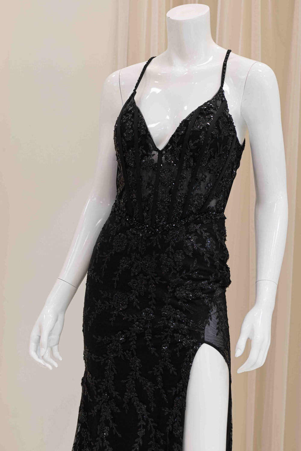 Glitter Prom Dress in Black