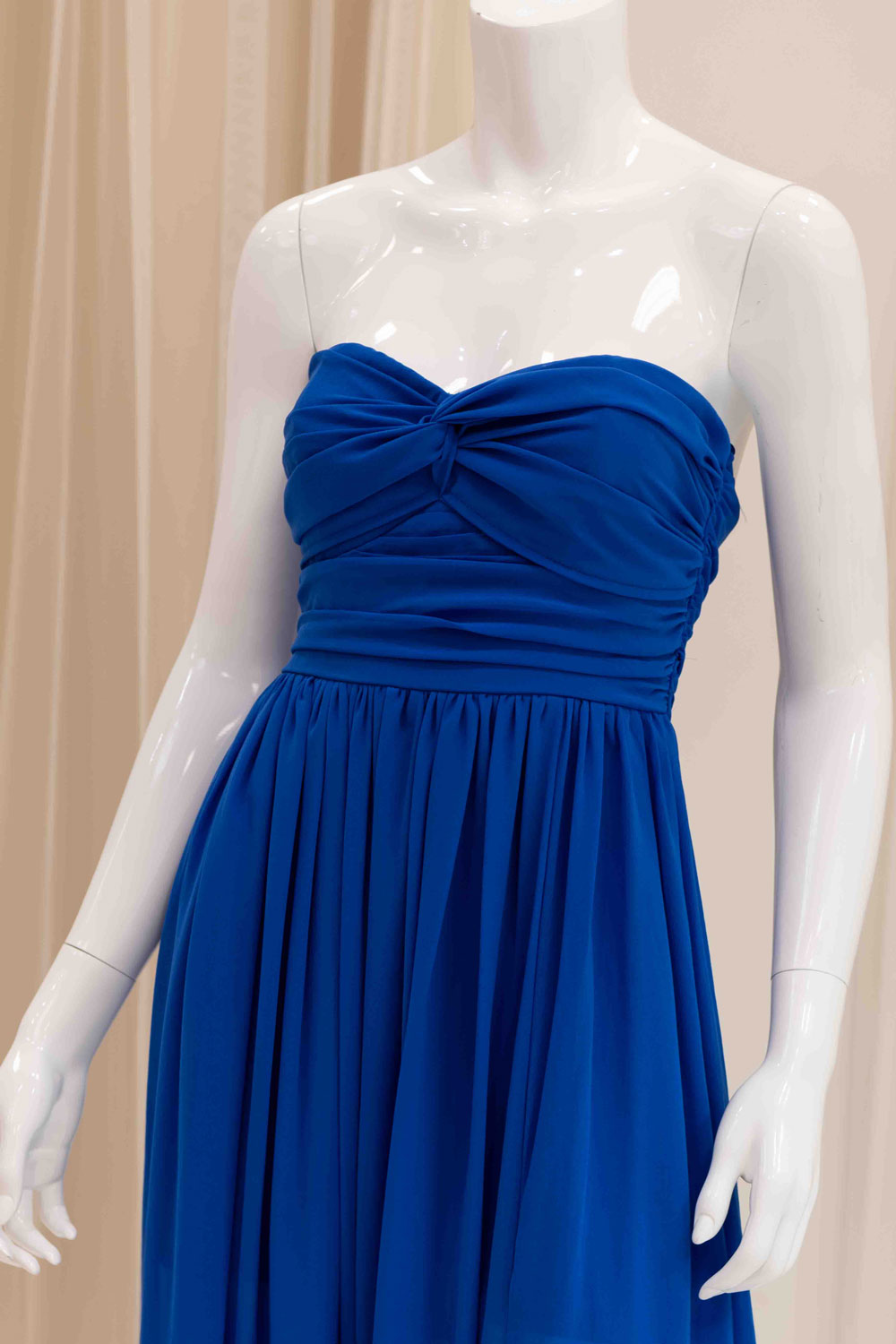 Summer Chiffon Dress for Wedding Guest in Royal Blue
