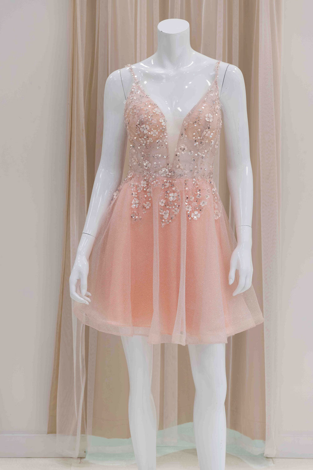 Glitter 3D Flower Fit and Flare Party Dress