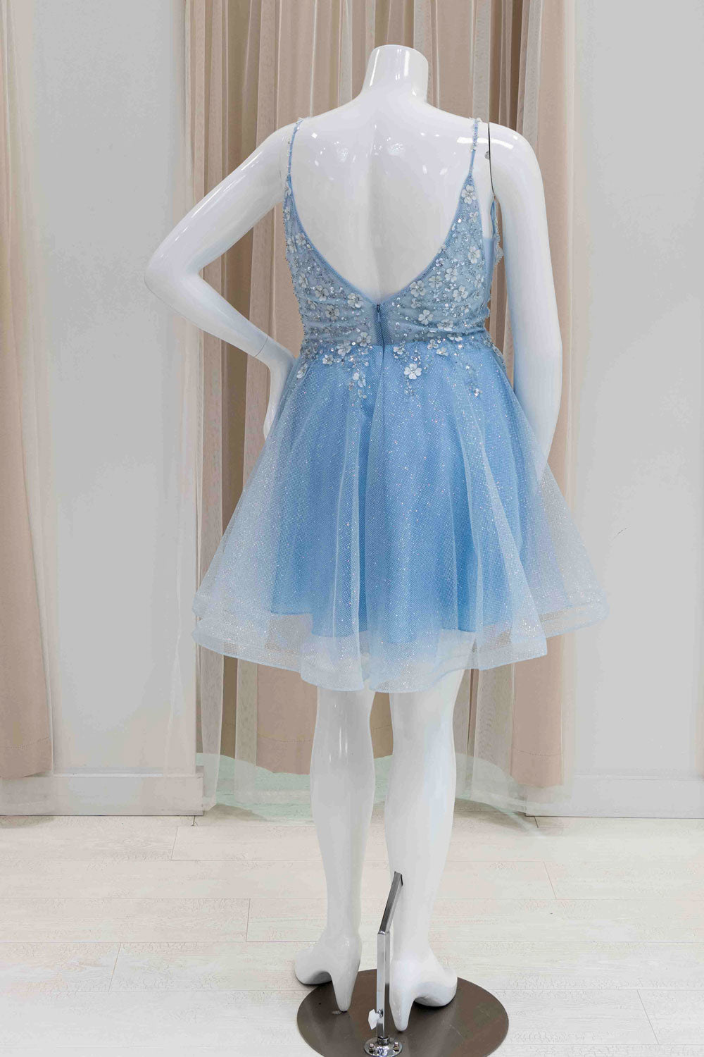Short Sparkly Fit and Flare Dress for 8th Grade Dance