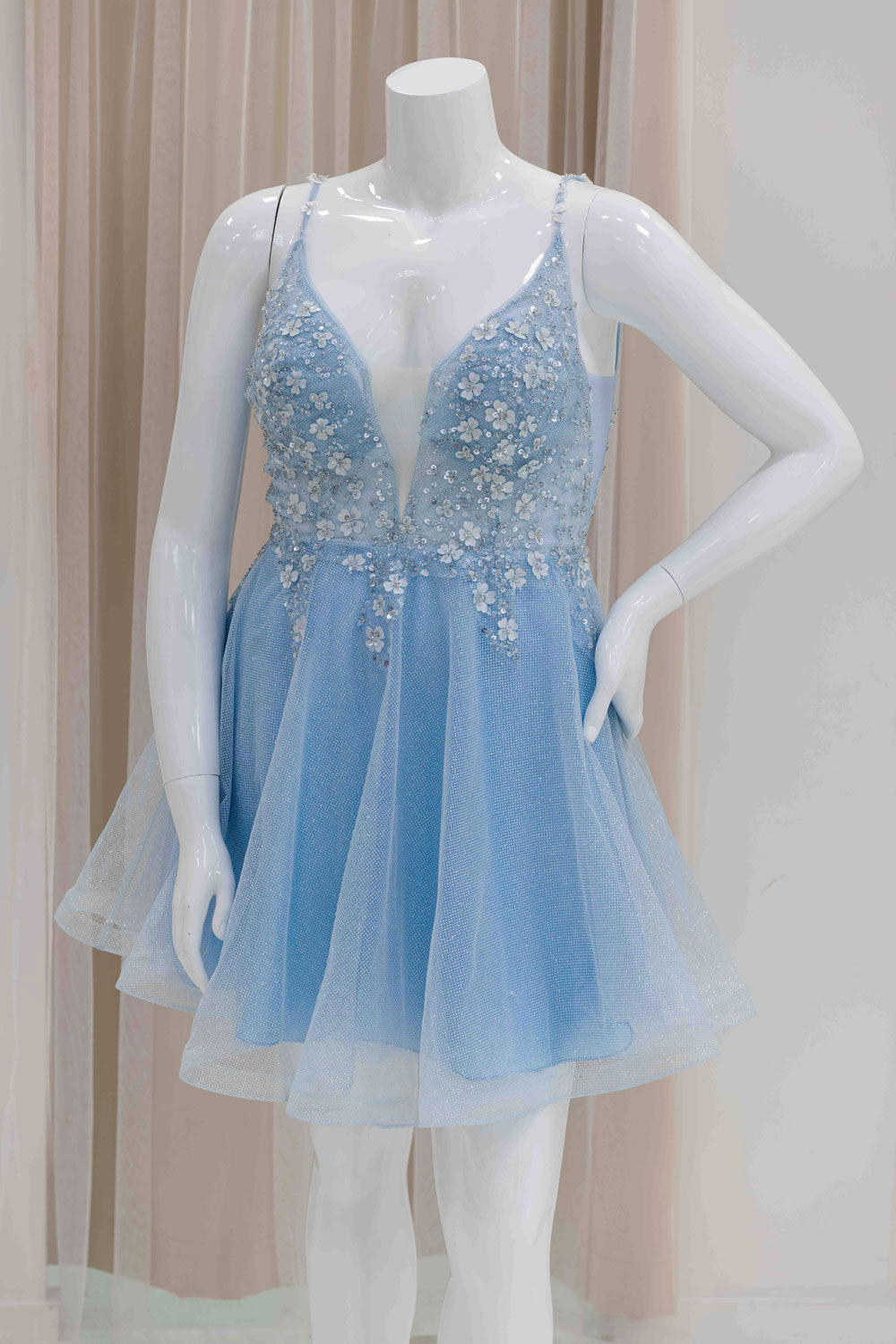 Baby Blue Short Cocktail Dress for Graduation