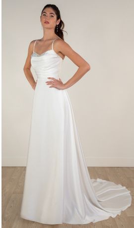 Amiri Satin Wedding Gown in White