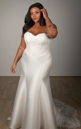Ariane Strapless Wedding Gown in White