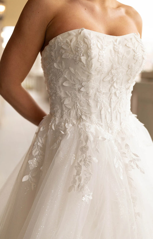 Katherine Strapless Wedding Gown in White