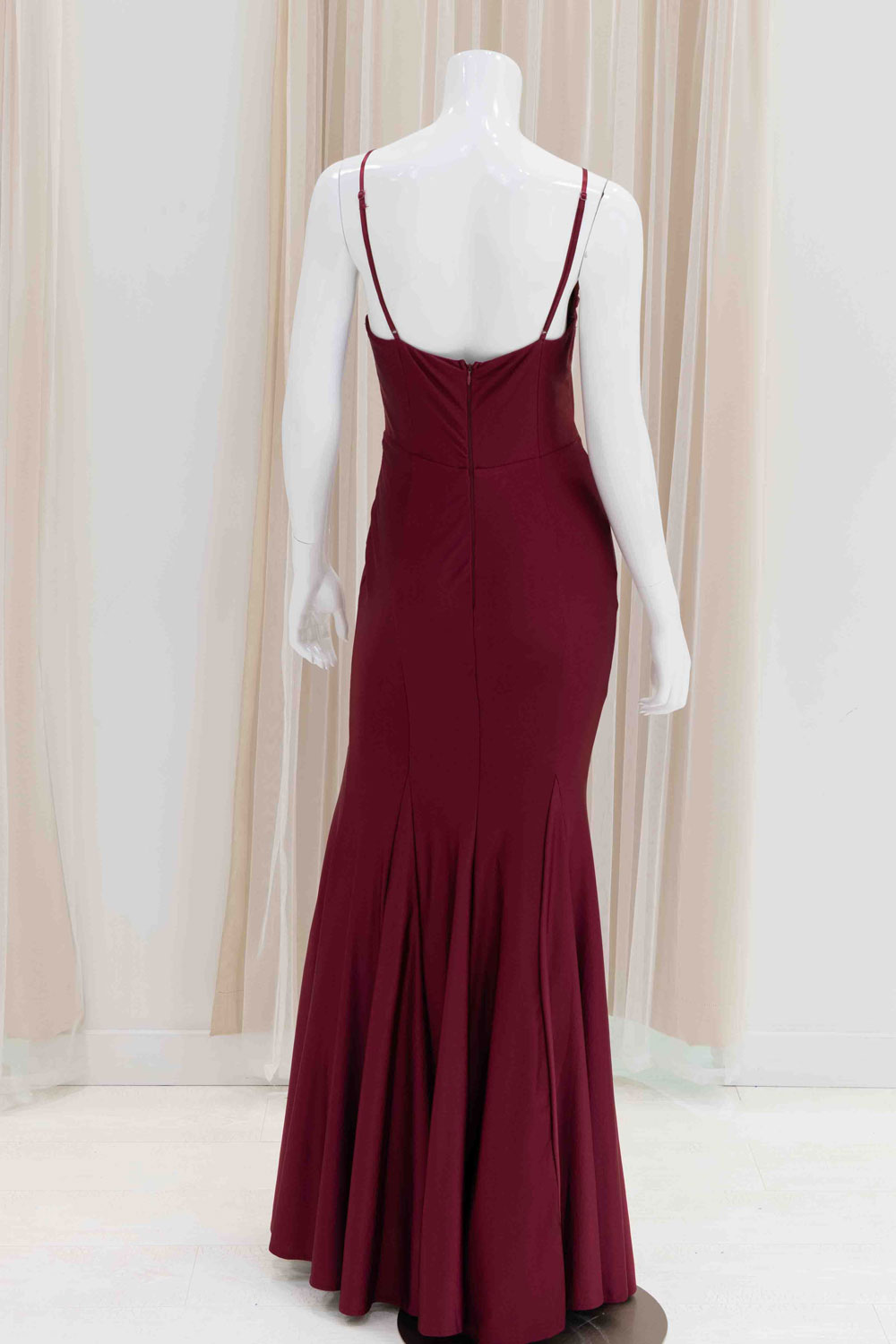 Simple Wedding Guest Dress in Burgundy