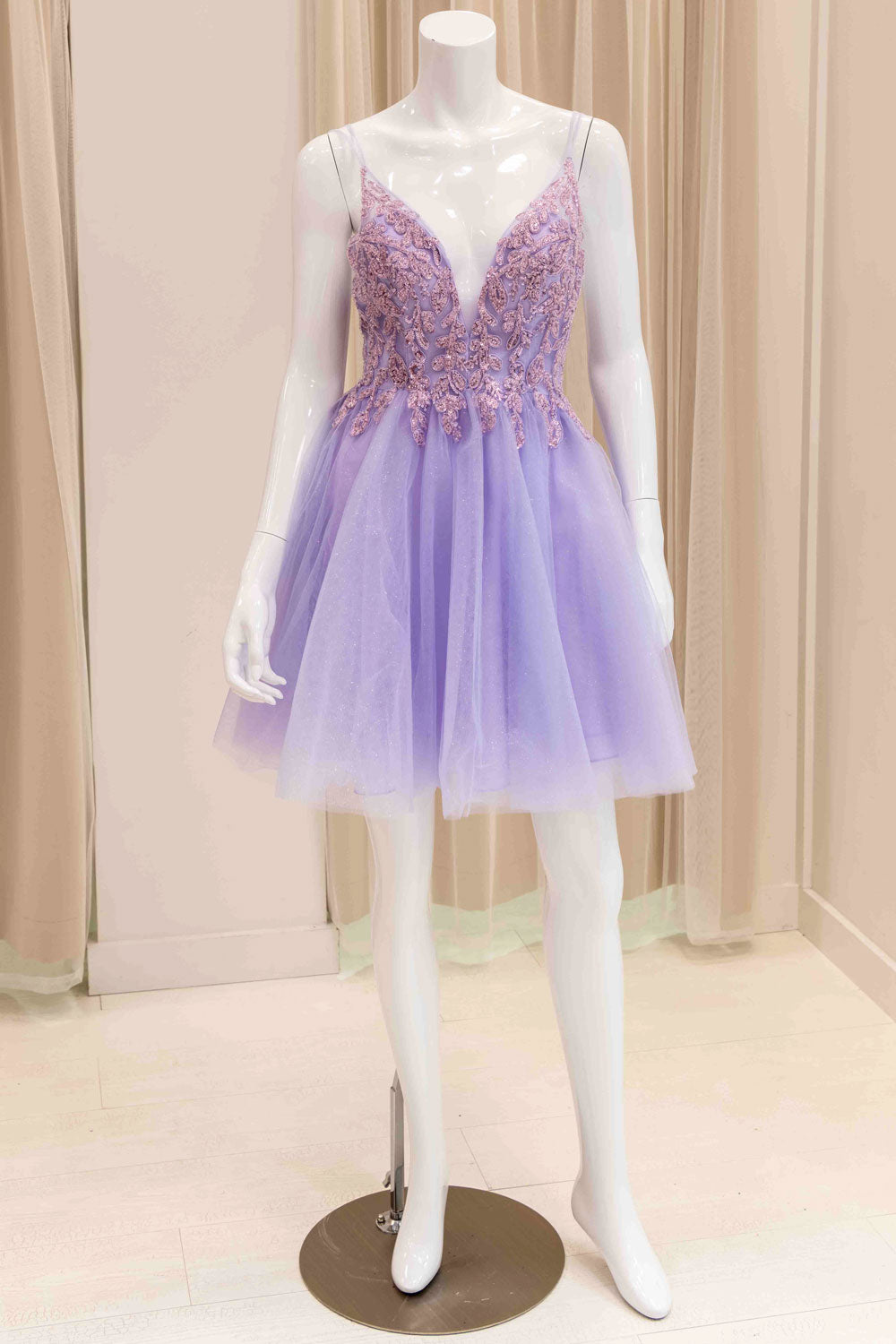 Aideen Fit and Flare Dress in Lilac