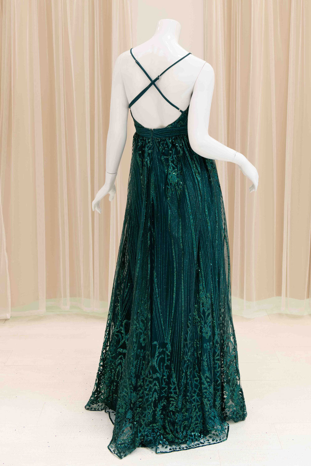 Aliah Marie Glitter Ball Gown in Green