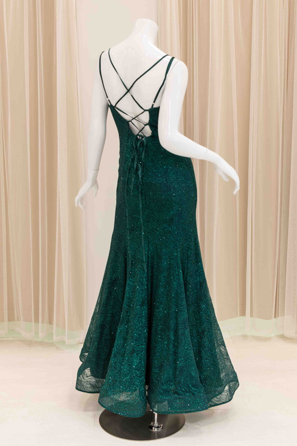 Angelita Glitter Evening Gown in Green
