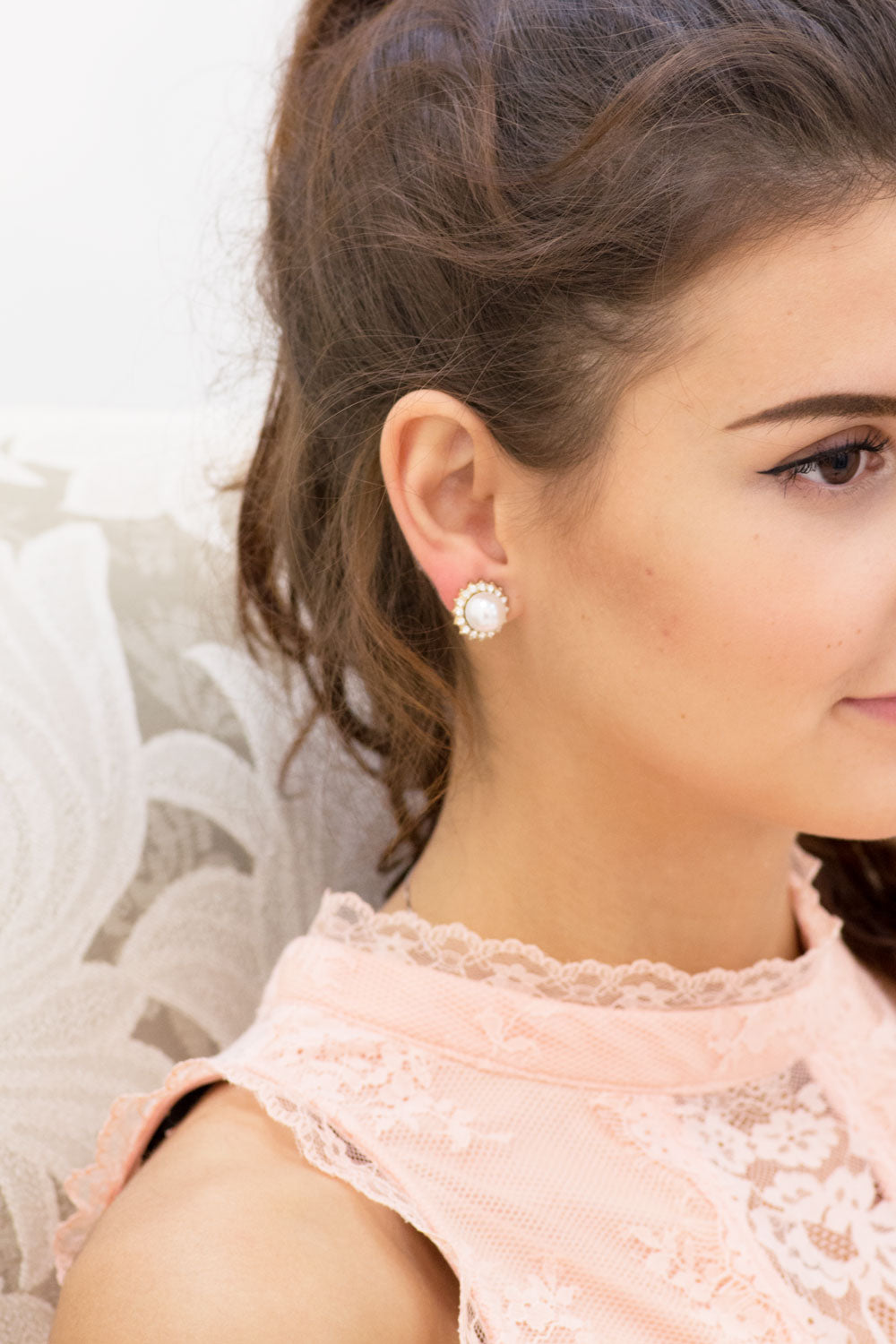 Small Bridal Sunshine Pearl Earrings