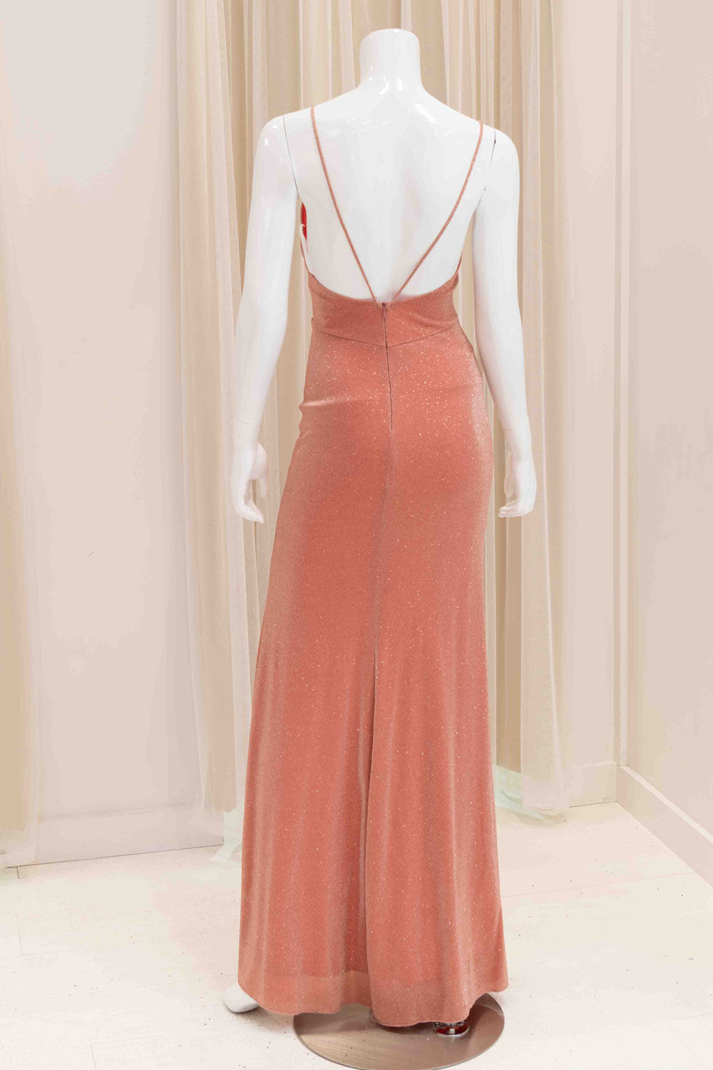 Cecilia Shimmer Evening Dress in Orange
