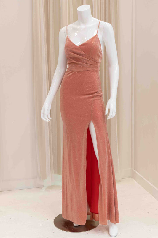 Cecilia Shimmer Evening Dress in Orange