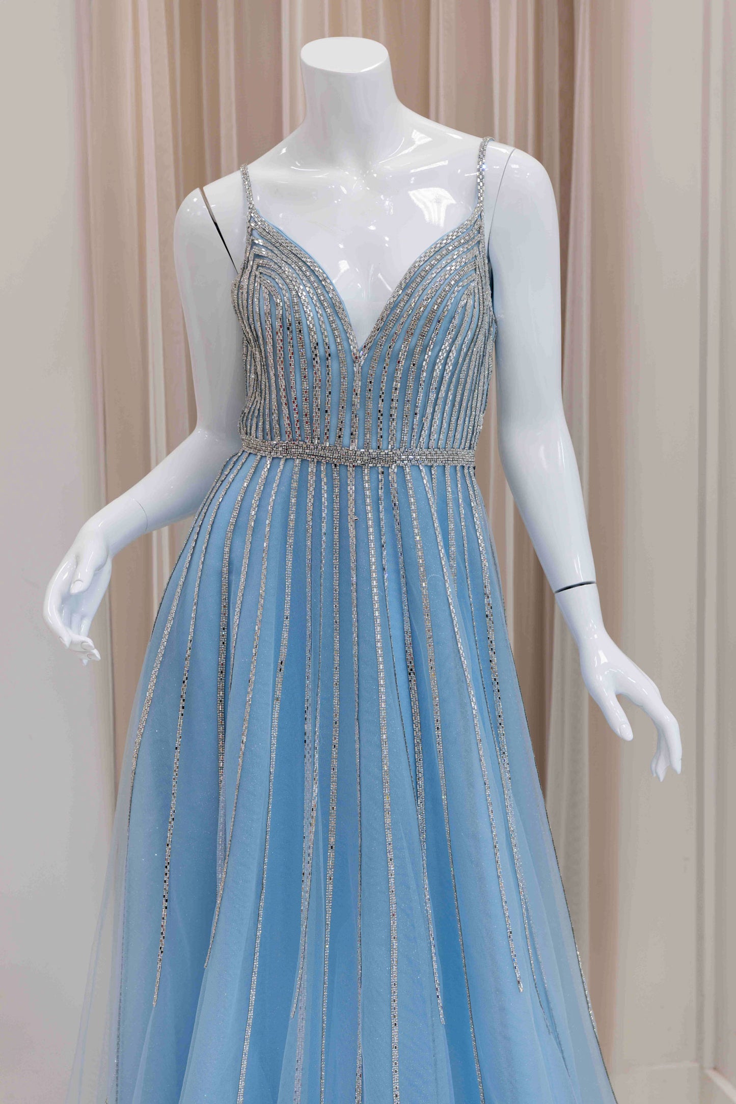 Daiya Glitter Ball Gown in Light Blue