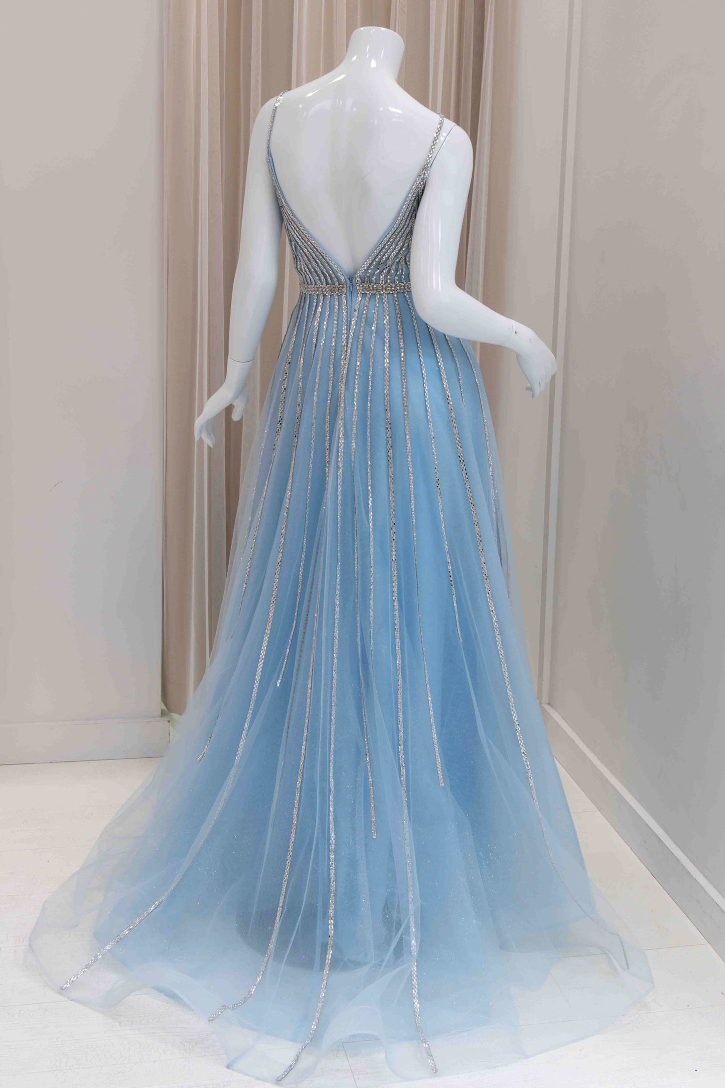 Daiya Glitter Ball Gown in Light Blue