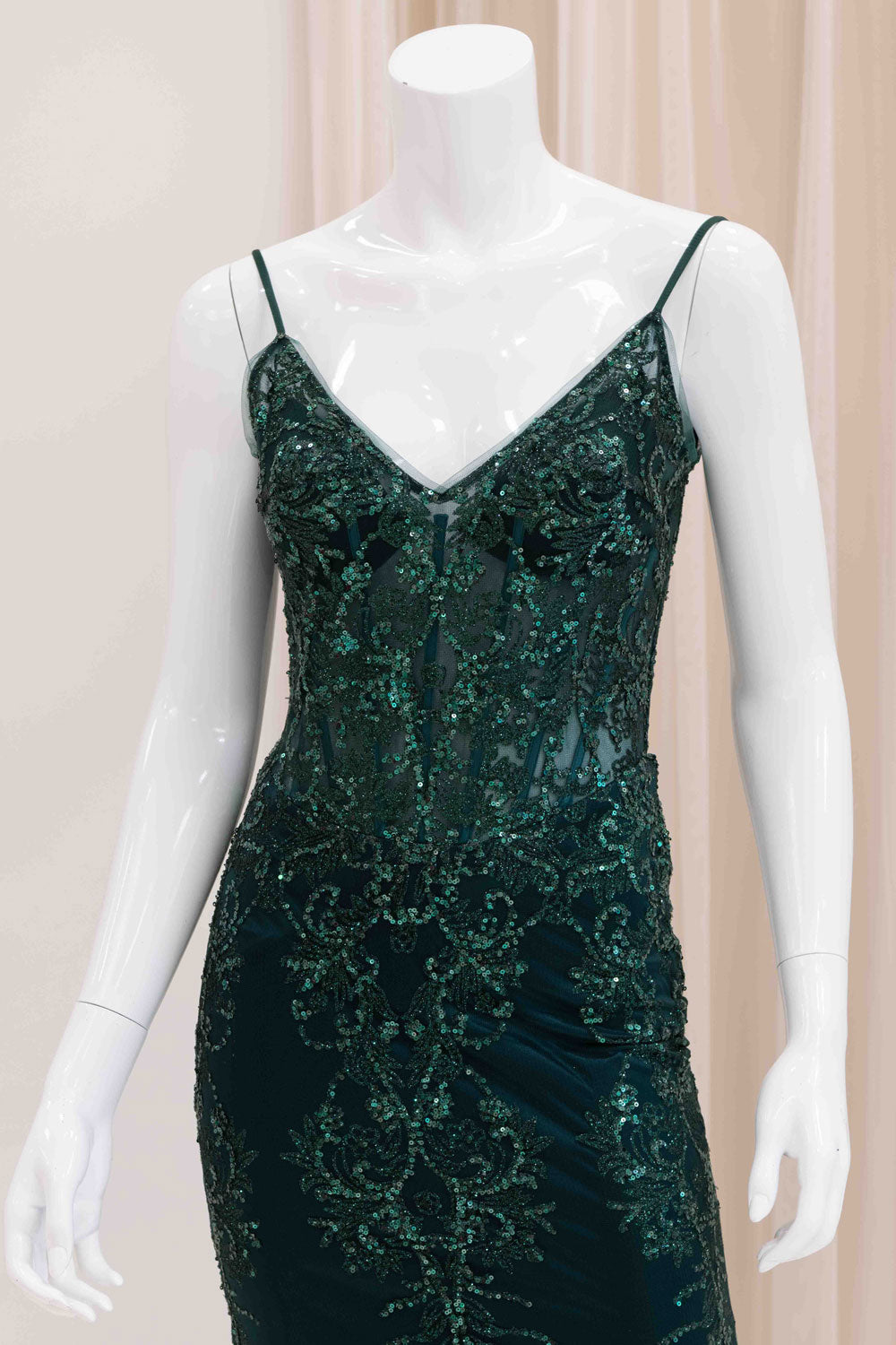 Darleena Glitter Evening Gown in Green