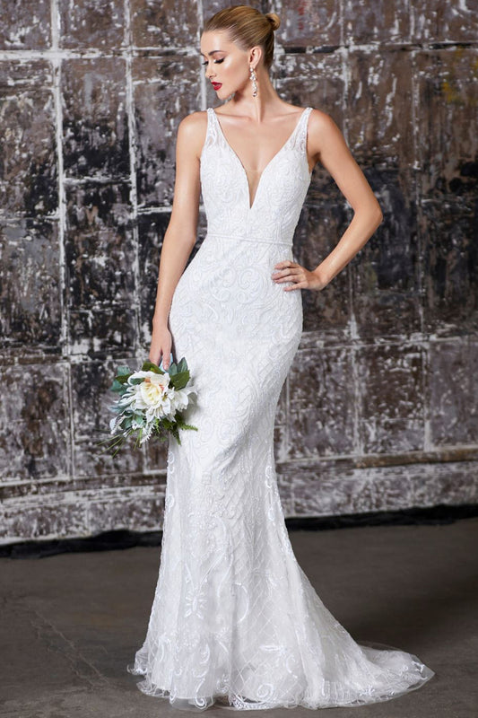 Alexis Beaded Wedding Gown in White