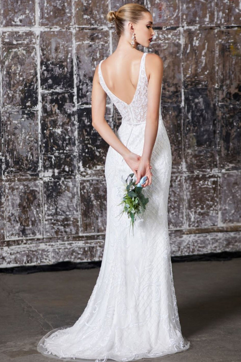 Alexis Beaded Wedding Gown in White