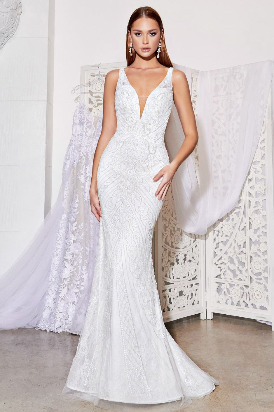 Kaori Beaded Wedding Gown in White