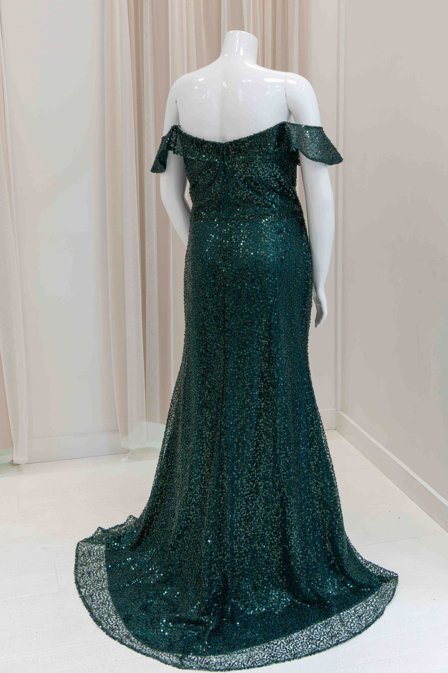 Eloise Sequin Evening Gown in Green