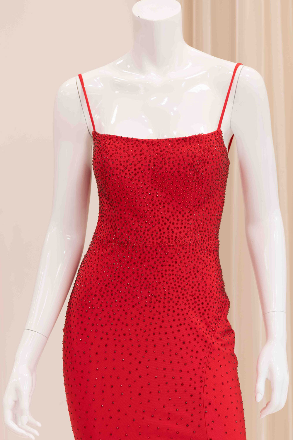 Felicity Studded Evening Gown in Red