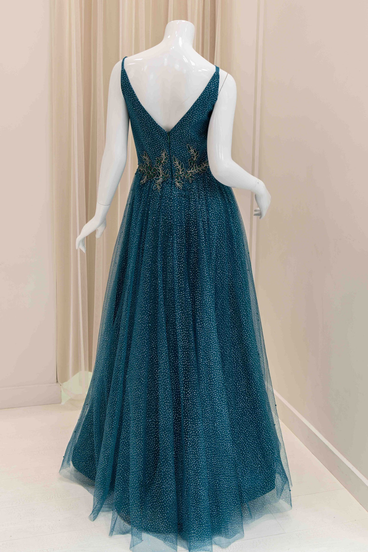 Georgia Glitter Ball Gown in Green