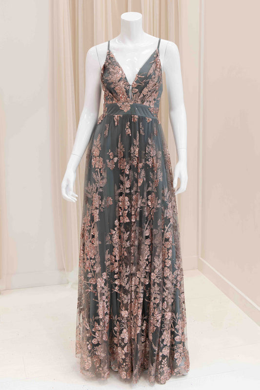 Ina Glitter Maxi Dress in Olive Green