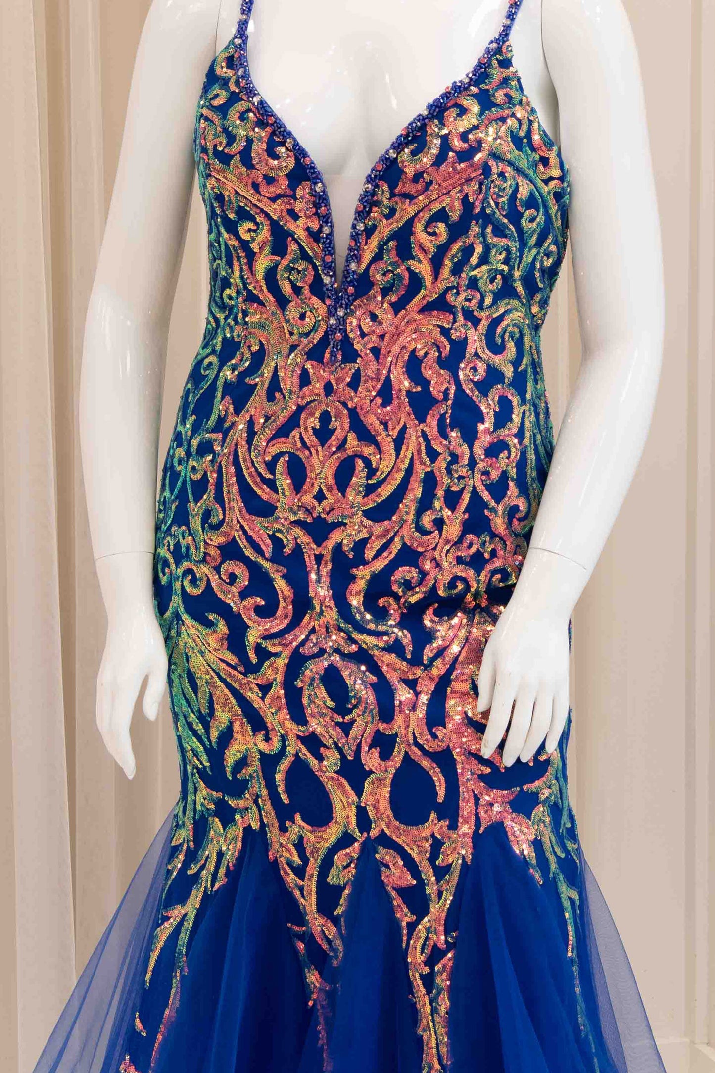 Jenelle Mermaid Evening Dress in Royal Blue