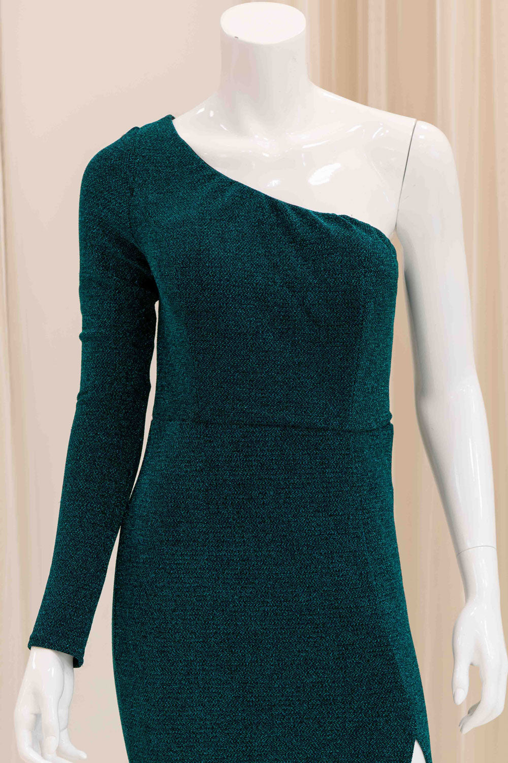 Marlie One Shoulder Evening Dress in Green