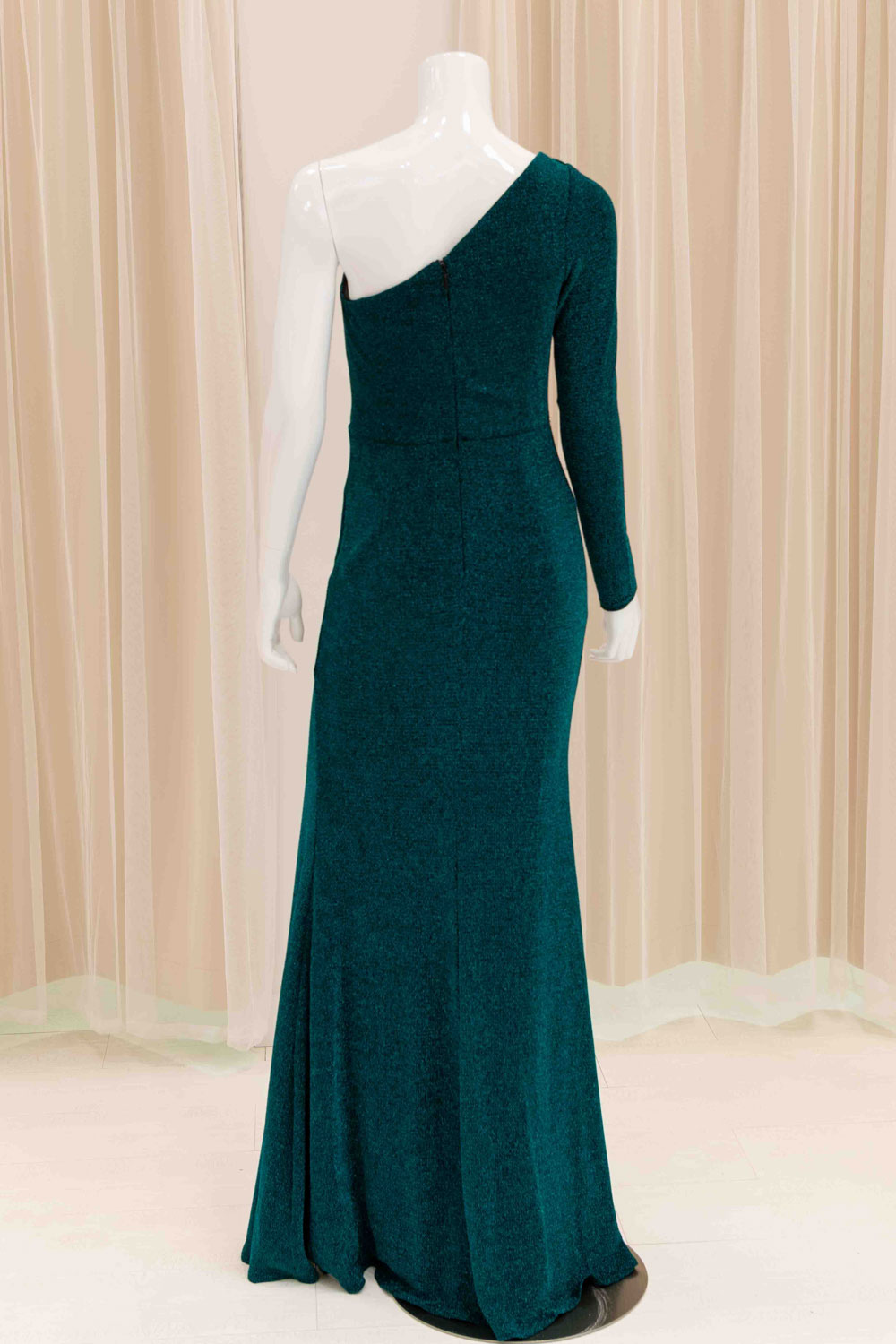 Marlie One Shoulder Evening Dress in Green