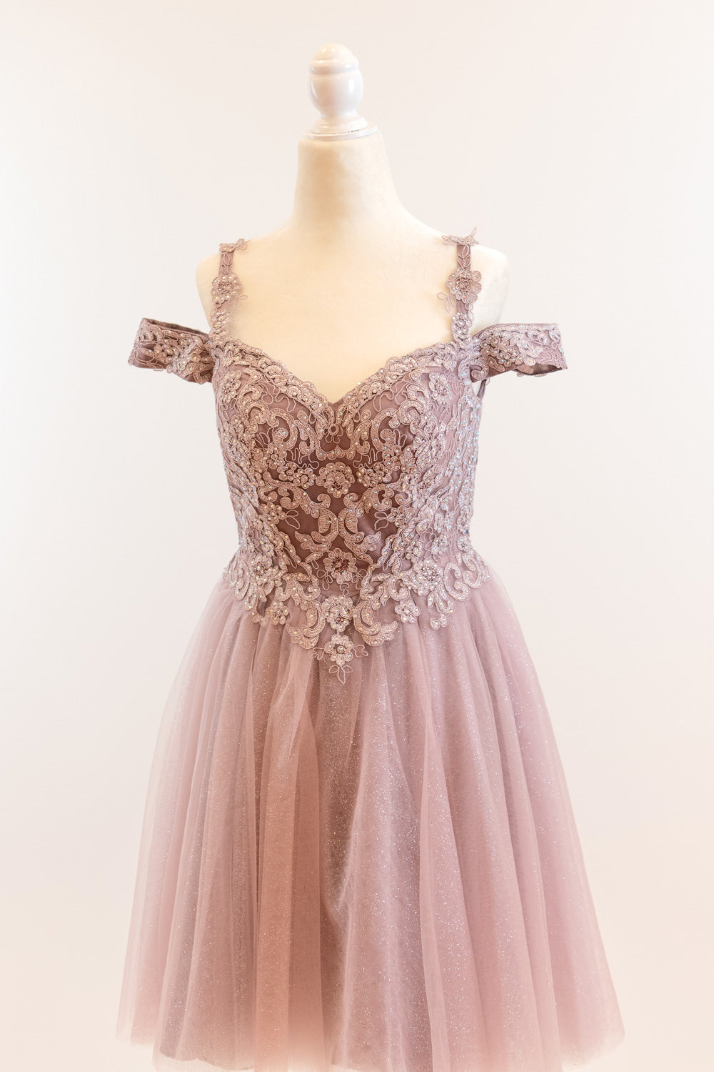 Quinn Fit and Flare Dress in Dusty Lavender