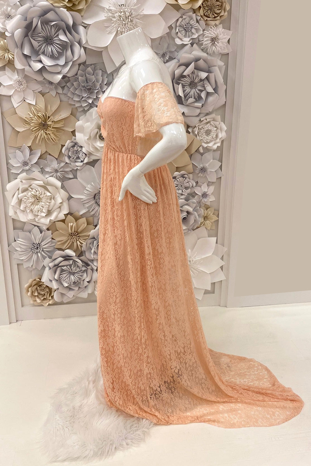 Peach-Dress-for-Baby-Shower