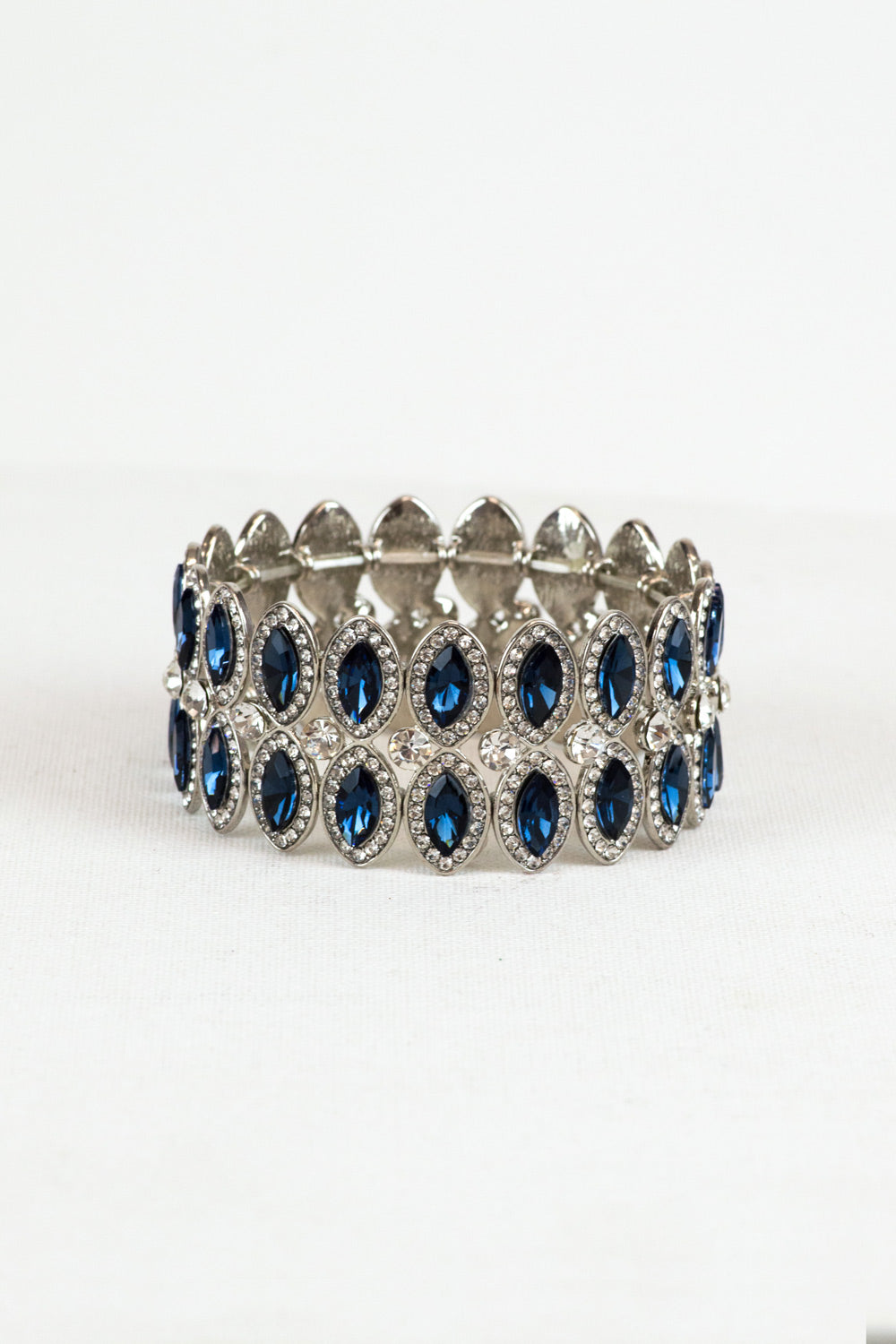 Navy Blue Crystal Stretch Bracelet