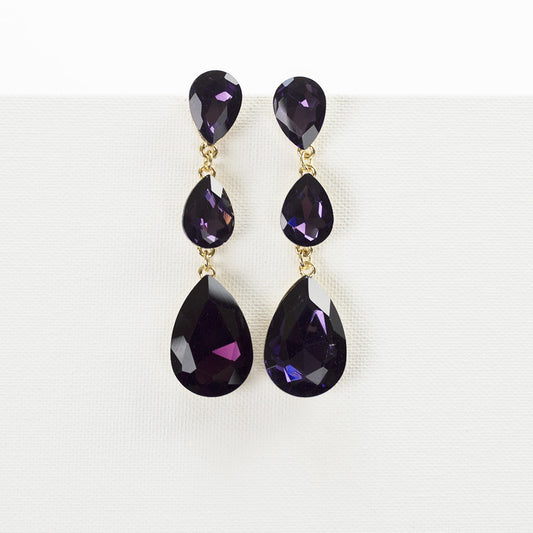 Triple Glass Teardrop Earrings