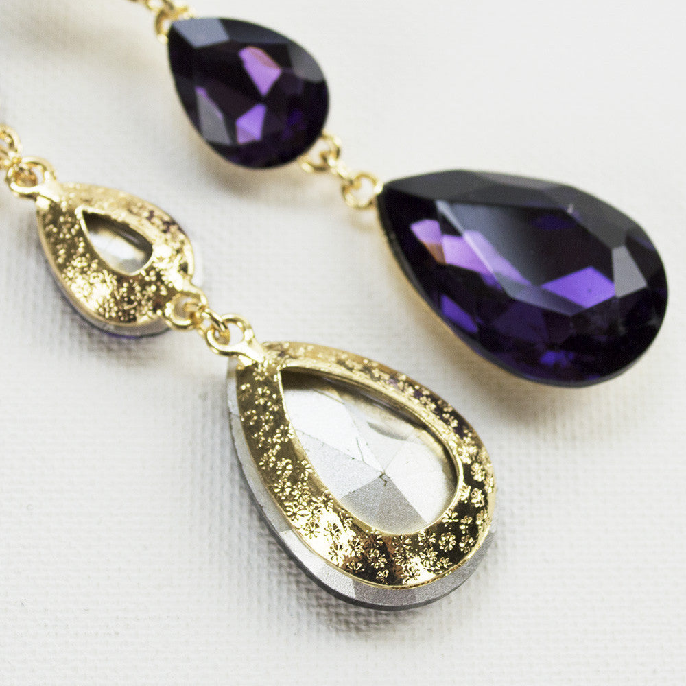 Triple Glass Teardrop Earrings