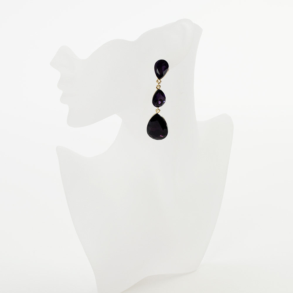 Triple Glass Teardrop Earrings